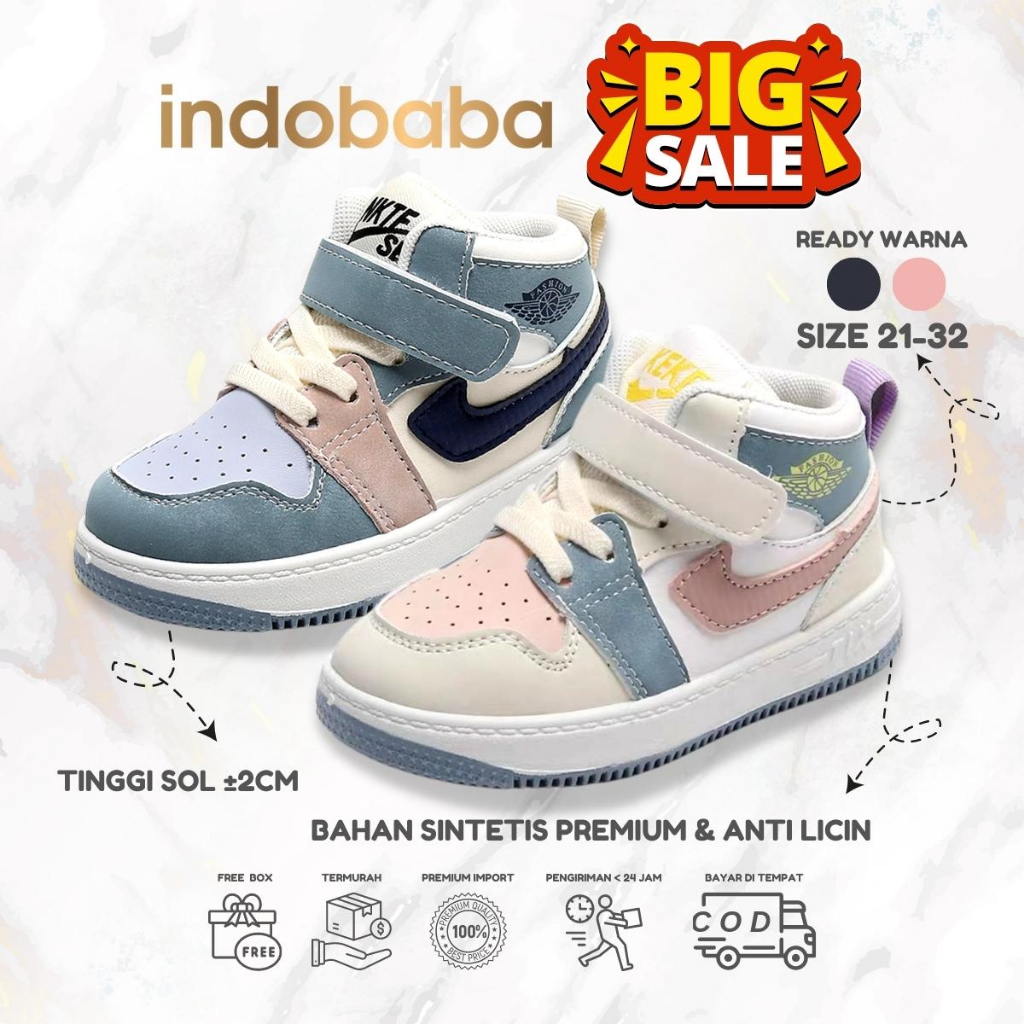 indobaba Sepatu Anak Perempuan Sneakers Anak Import Premium Quality S141