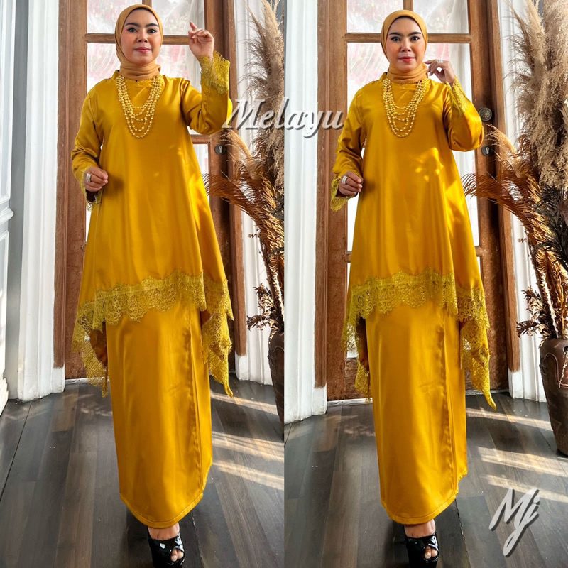 SET ROK MELAYU RENDA BRUKAT BAHAN ROBERTO CAVALI SILK PREMIUM / SET VISCOSE PREMIUM / SET VISCOSE OR