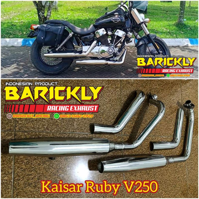 Knalpot SM Sport V16 Kaisar Ruby V250 Benelli Keeway V250FI Custom Original Barickly Racing Exhaust 