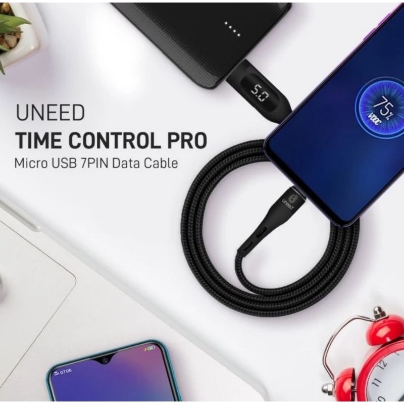 Uneed Time Control Kabel VOOC, Dual Engine, QC Max 5A - UCB40M