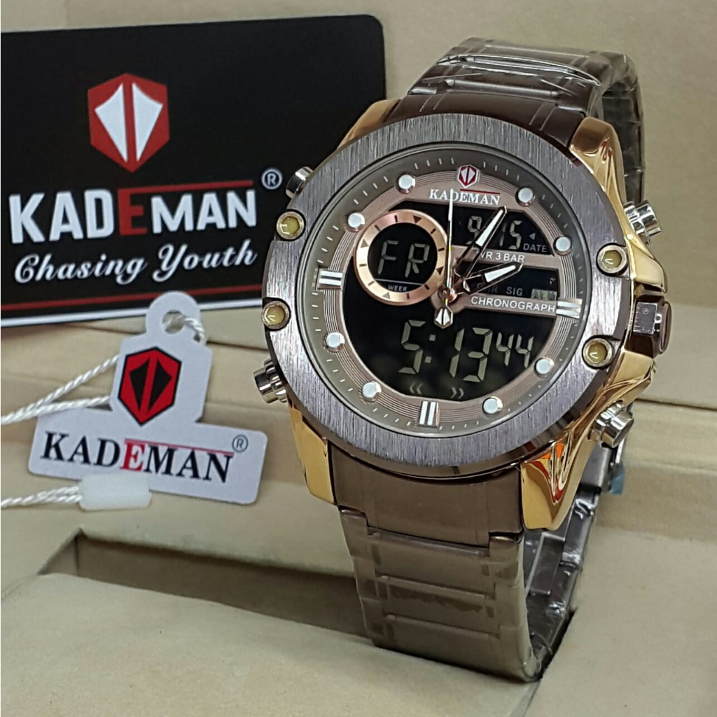 COD] JAM TANGAN DOUBLE TIME KADEMAN RANTAI STAINLESS