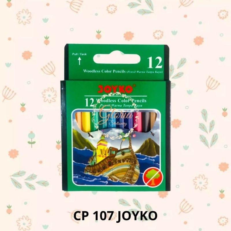 

Joyko Woodless pencil 12 Colours CP 107/ Pensil warna tanpa kayu 12 warna pendek CP 107 Joyko