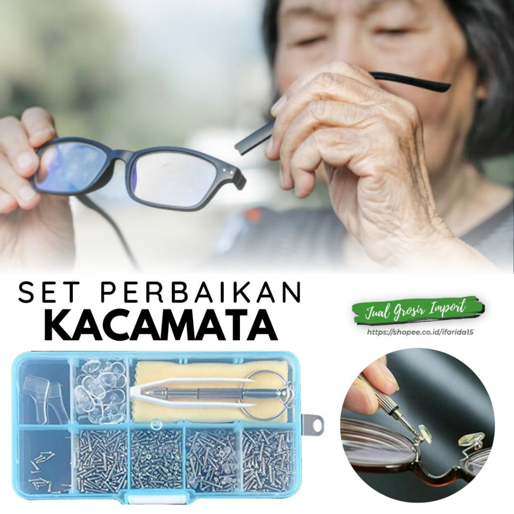 500 Pcs Set Perbaikan Kaca Mata Universal Baut Sekrup Obeng Nosepad