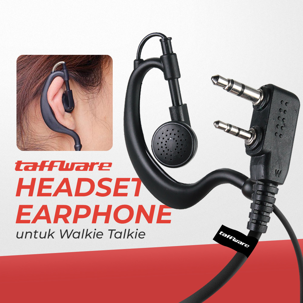 Headset Earphone untuk Walkie Talkie - K0459 - OMSK5JBK Black