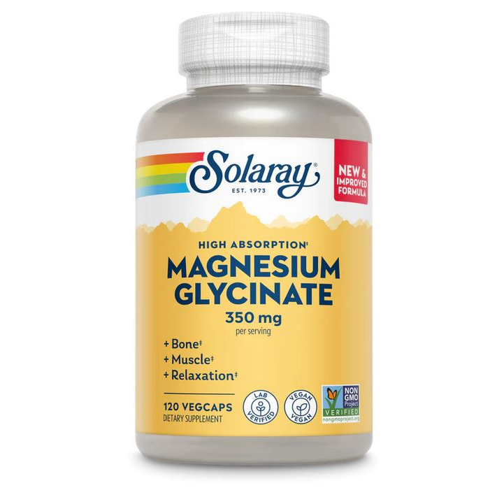 Solaray Higher Absorption Magnesium Glycinate 350 mg 120vcap ORI USA