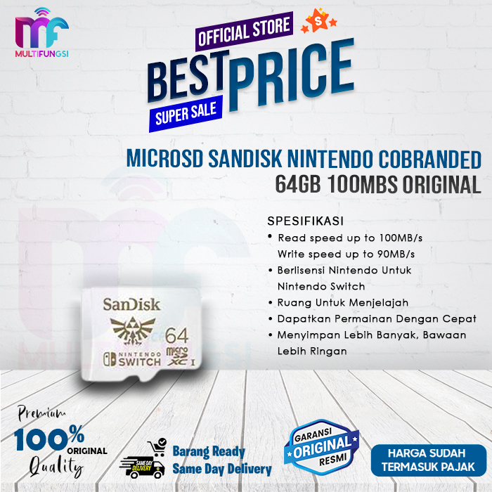 MicroSD Sandisk Nintendo Cobranded 64GB 100MBs Original