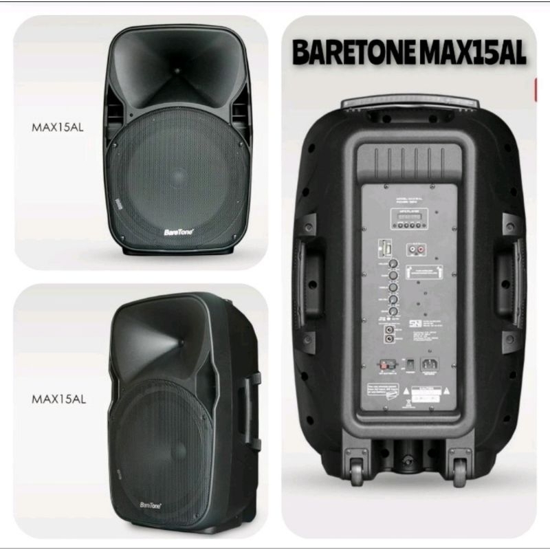 Speaker aktif baretone 15 inch Max15al bluetooth mic wireless - 15 PCS speaker