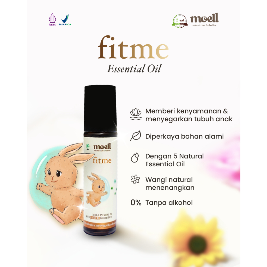 Moell Fitme Natural Essential Oil/ Bantu Menyegarkan Tubuh Anak/ BPOM/ Moell Makassar