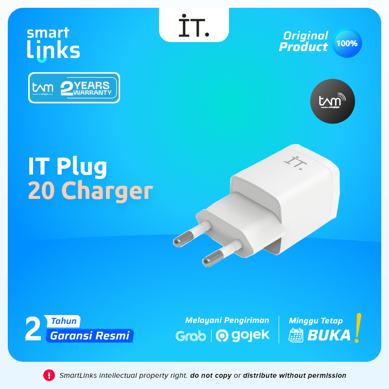 IT Plug 20 Charger - White / IT Plug 20w Charger Wall / IT 20w Kepala charger / IT Plug 20w Charger 