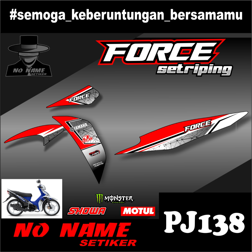 STICKER STRIPING LIS BODY (PJ138) YAMAHA VEGA FORCE 2016-2017