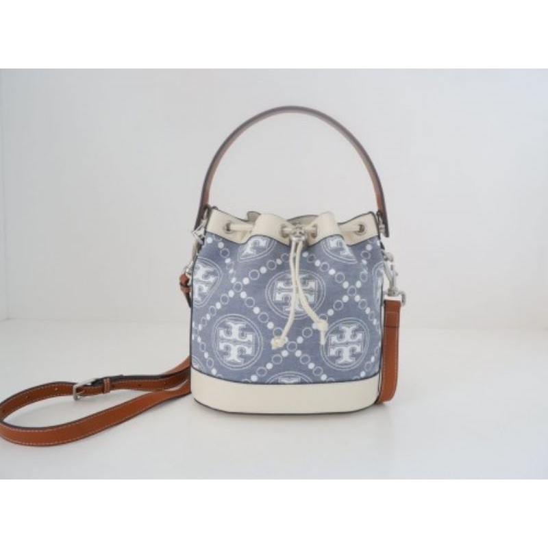 TAS WANITA TB T MONOGRAM DENIM BUCKET BAG