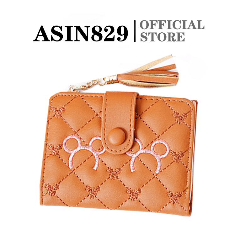 ASIN829 Dompet Wanita Dompet Pendek Wanita Dilipat 2058 Dompet Lipat Mini Fashion Korea Desain Segar Slot Kartu Berkapasitas Besar