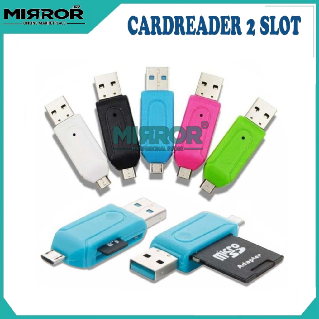 Card Reader 2 Slot OTG mini 2in1 for MicroSD / SD OTG