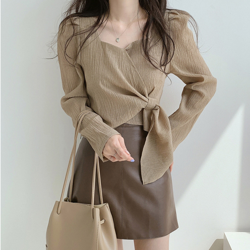 881 BLOUSE WANITA IMPORT  / CROP BLOUSE KOREAN STYLE LENGAN PANJANG / ATASAN LENGAN PANJANG