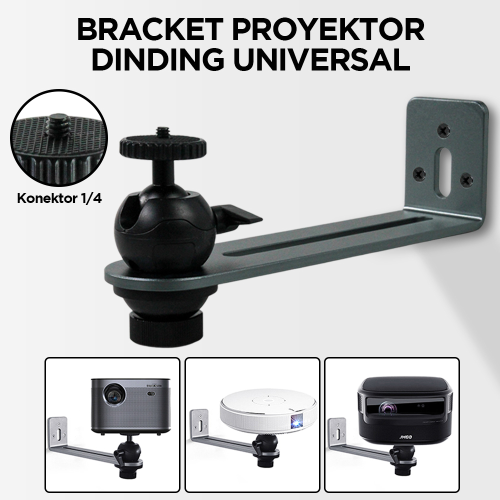 Bracket Proyektor Dinding Universal 1/4 Screw Adjustable - BN-14 - Silver