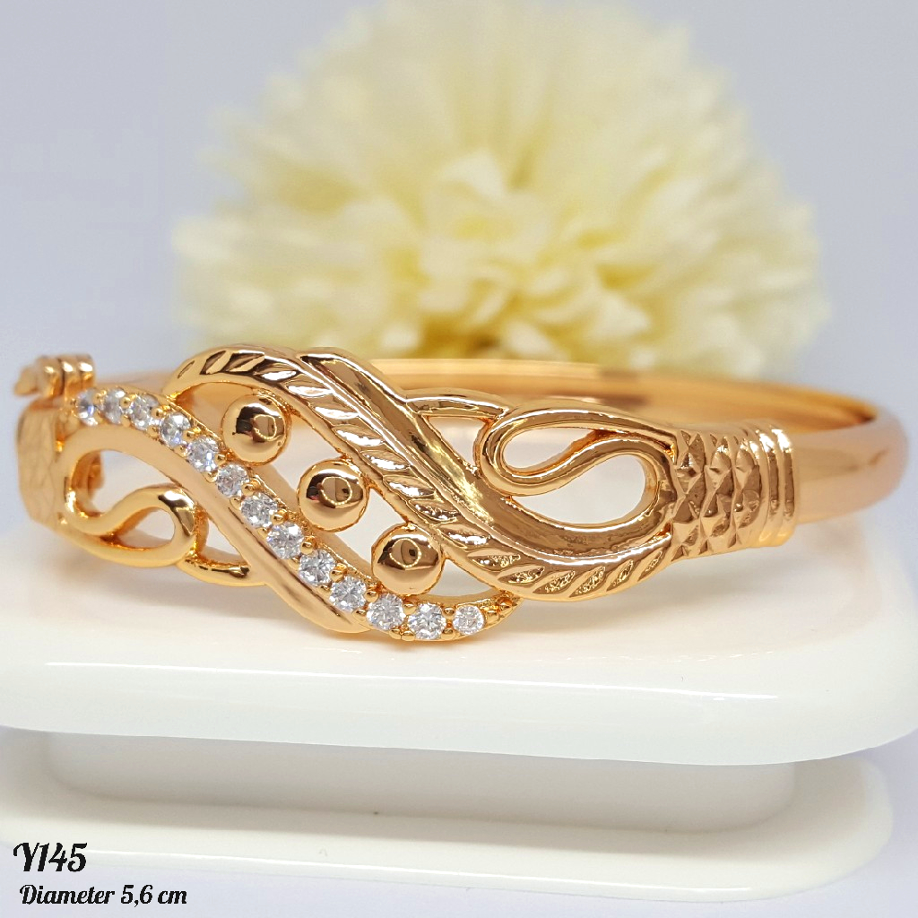 PGX Gelang Xuping Wanita Bangkok Bangle Aksesoris Perhiasan Lapis Emas - Y145