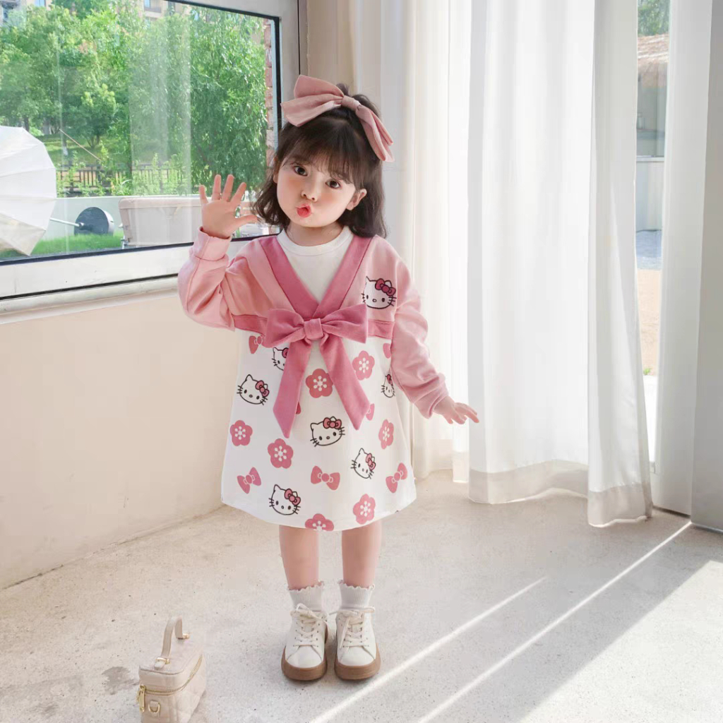 [Terbaru] 1 - 5 Tahun | Dress Kimono - Princess Nagasami Dres Anak Import Gaun Casual Drees Korean Style Dress Anak Perempuan Premium babycinnamon