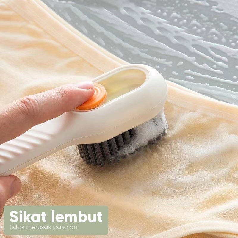 Sikat  Cuci Baju Sepatu Rumah Tangga Jenis Pers Multifungsi Sikat Dispenser Sabun  Cair [KR]