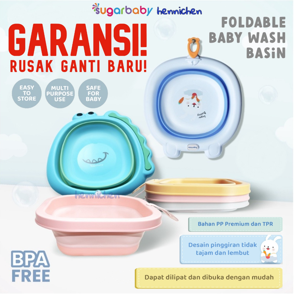 Sugar Baby Baskom Lipat Praktis Foldable Baby Wash Basin Ember Lipat Multifungsi