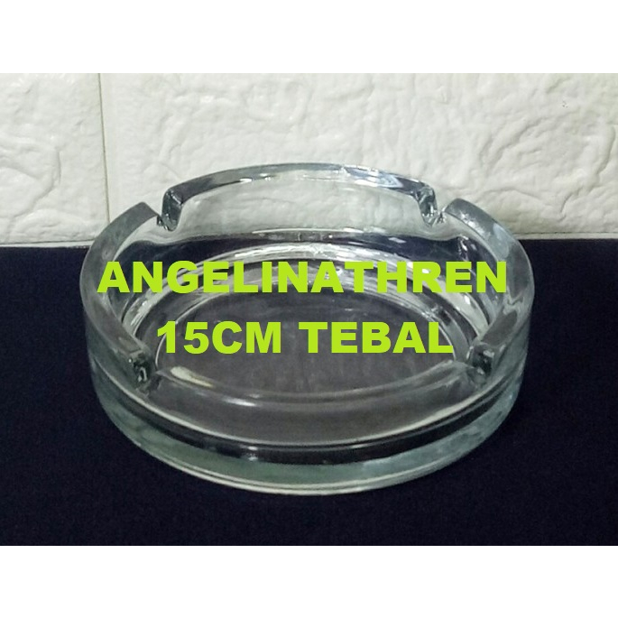 ASBAK KACA BULAT TEBAL 15CM - ASBAK ROKOK BESAR PREMIUM TEBAL - ASBAK TEMPAT ABU ROKOK