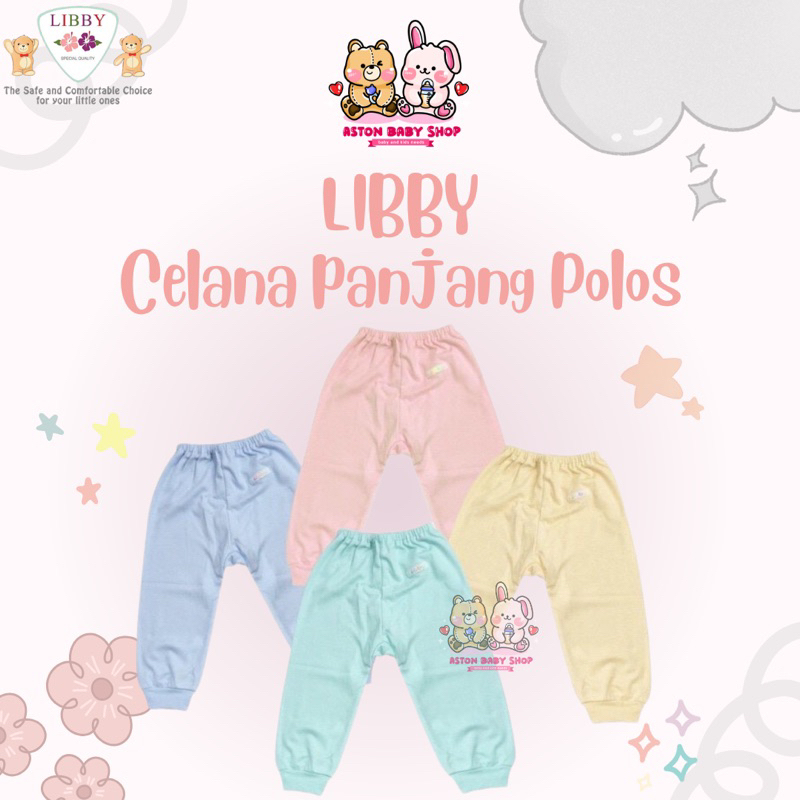 Libby Celana Panjang Polos Warna 1 pc Libby Celana Panjang Pampers bayi Piyama Bayi