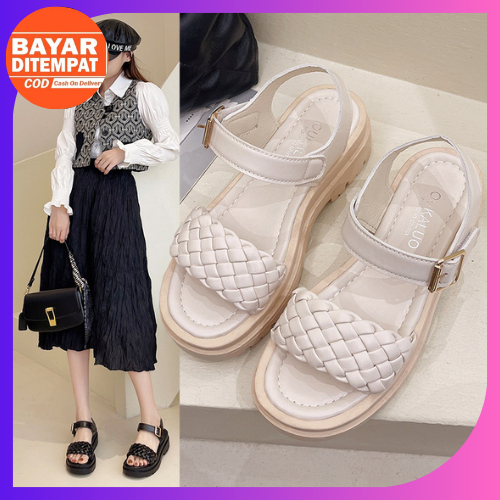 KZT-SW18 Sandal Wedges Korea Wanita Impor Premium COD Murah