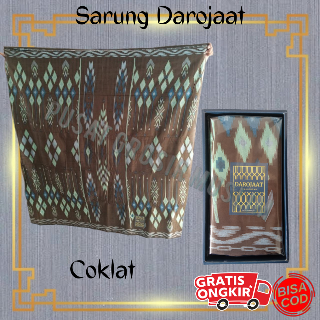 Promo Sarung Tenun Darojaat Coklat  Asli Pekalongan Sarung Semi Tenun Darojat Termurah