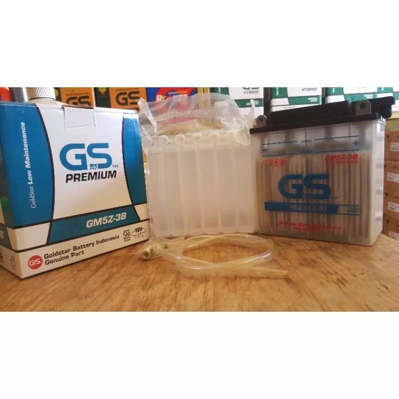 AKI MOTOR GM5Z-3B 12V 7AH BARU SEGEL MERK GS ACCU BASAH MIO SPORTY VEGA ASTREA LEGENDA GRAND FIZ-R J
