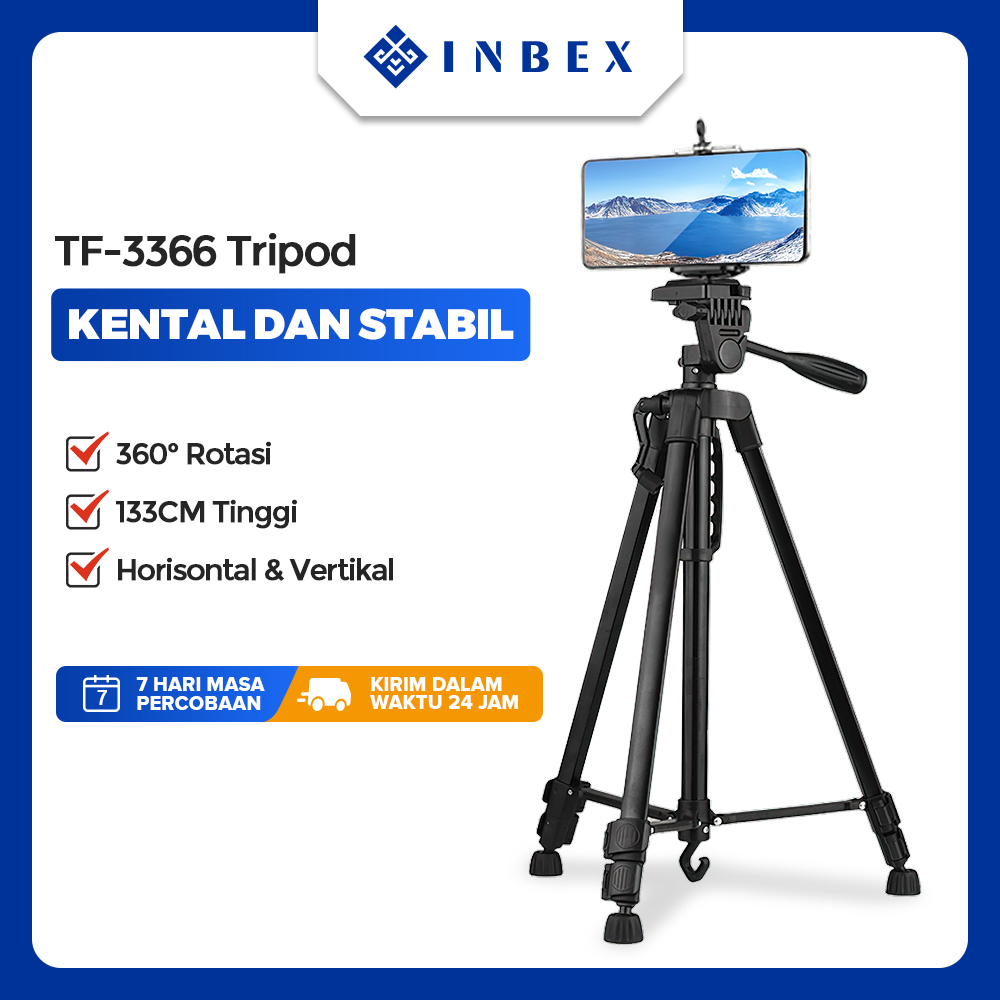 【Ready】INBEX 133CM Tripod /Lightweight tripod+fiee bag for Photography Kamera cellphone DSLR  HP-ori