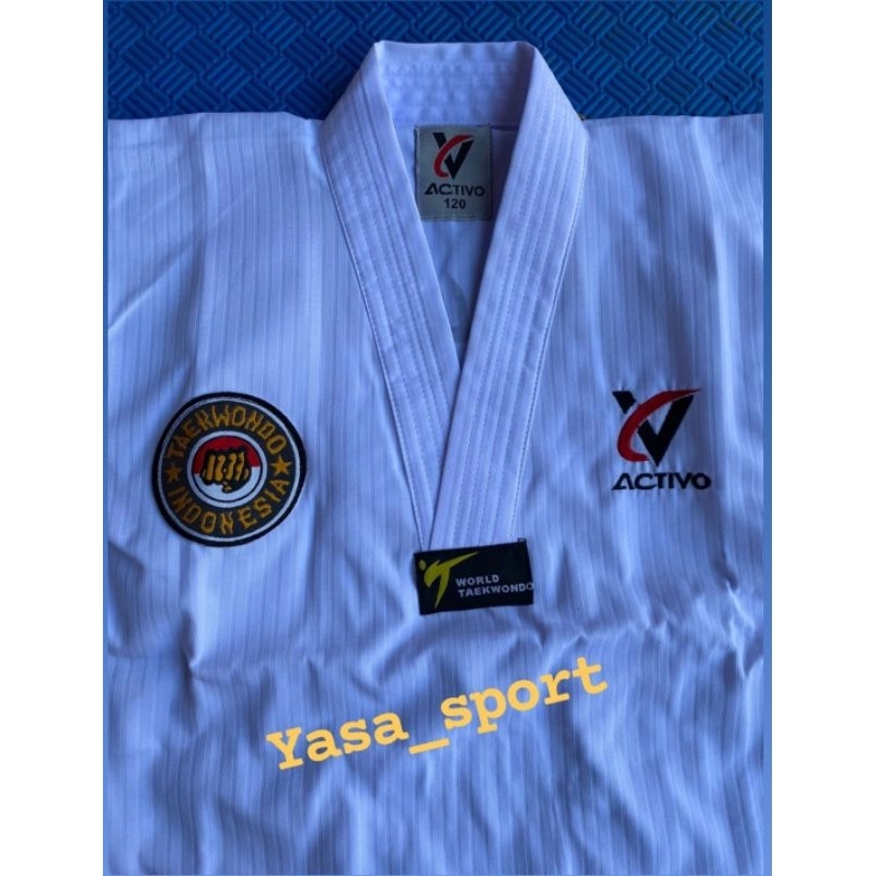 RB Dobok Sendy Activo Putih Pemula // Baju Taekwondo Sendy Activo kerah Putih // Dobok Sendy Activo