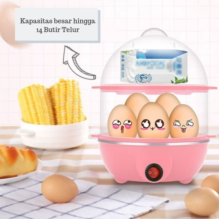 Kukusan Listrik Telur Egg Boiler Elektrik Steamer Alat Masak Rebus Jagung Dimsum Daging Multifungsi 