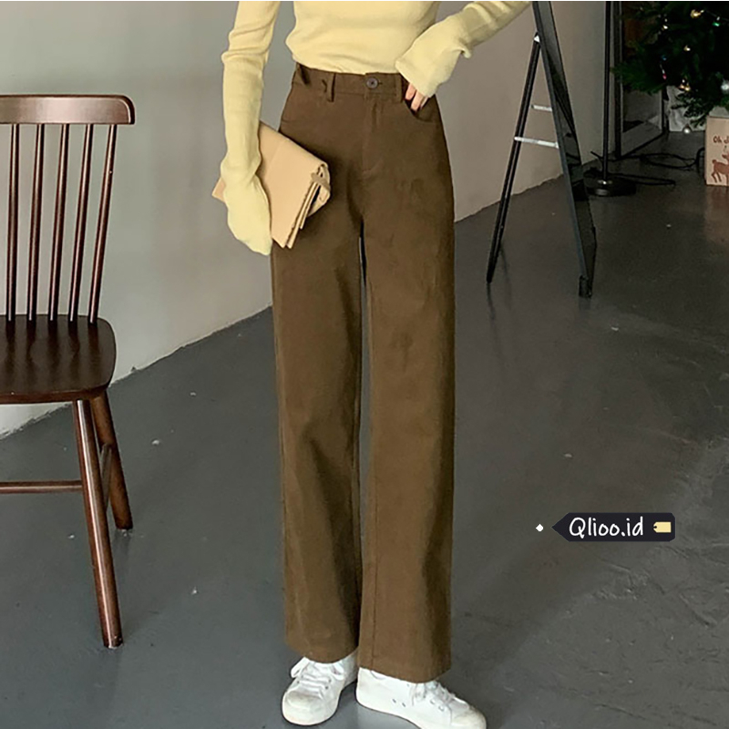 Korean Style Celana Jeans Panjang Wanita Kulot Loose High Waist Jens Pants