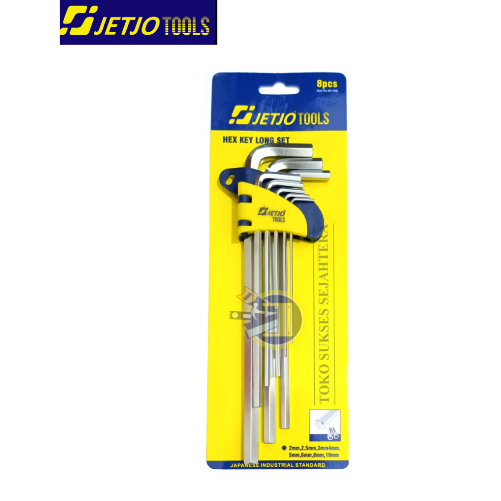 JETJO TOOLS Hex Key long Set 8Pcs Kunci L Panjang Set 8 Pcs Kunci L Panjang Set 8 Pcs / Hex Key Long Set 8pcs / Kunci L Set 8pc Long