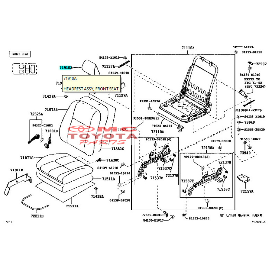 Headrest Sandaran Kepala Depan All New Avanza Xenia 71910-BZ790-E0