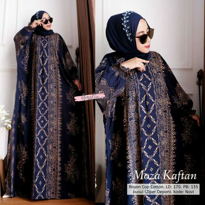 SALE TERBARU MOZA KAFTAN UNIQUE ORI JUMBO BUSUI RESLETING DEPAN RAYON GRADE A BISA COD
