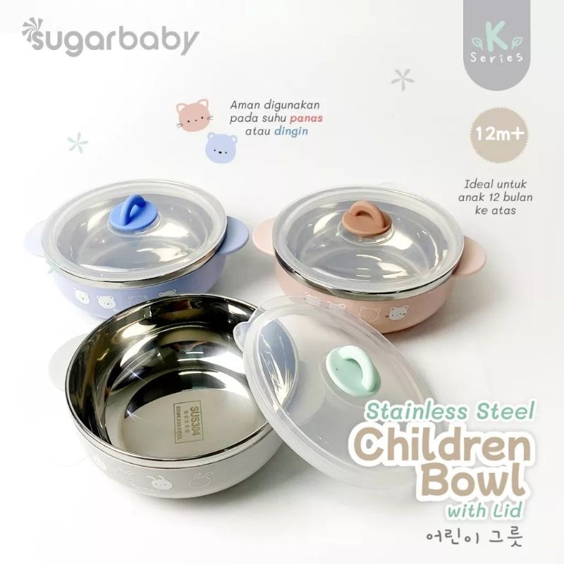 Sugarbaby Stainless Steel Children Bowl/ Mangkok Tahan Panas / Mangkok stainless (K-series)