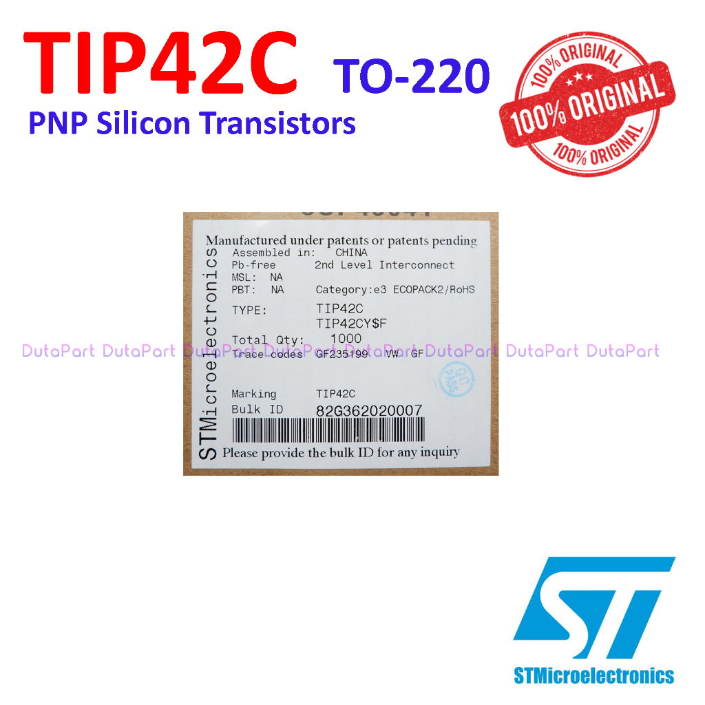 TIP42C TIP42 ORIGINAL STMicroelectronics ST PNP Transistor TIP 42