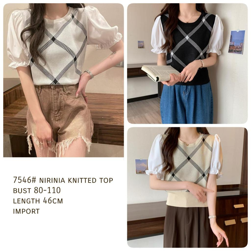 GROSIR FASHION 7546# nirinia knitted top FASHION WANITA three m threem 3m 3ms TM