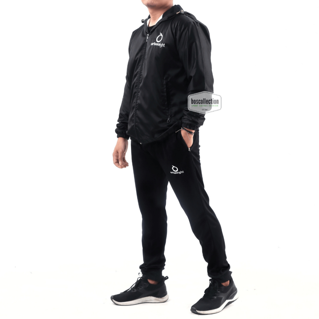 1 SET JAKET PARASUT dan CELANA JOGGER PRIA PANJANG