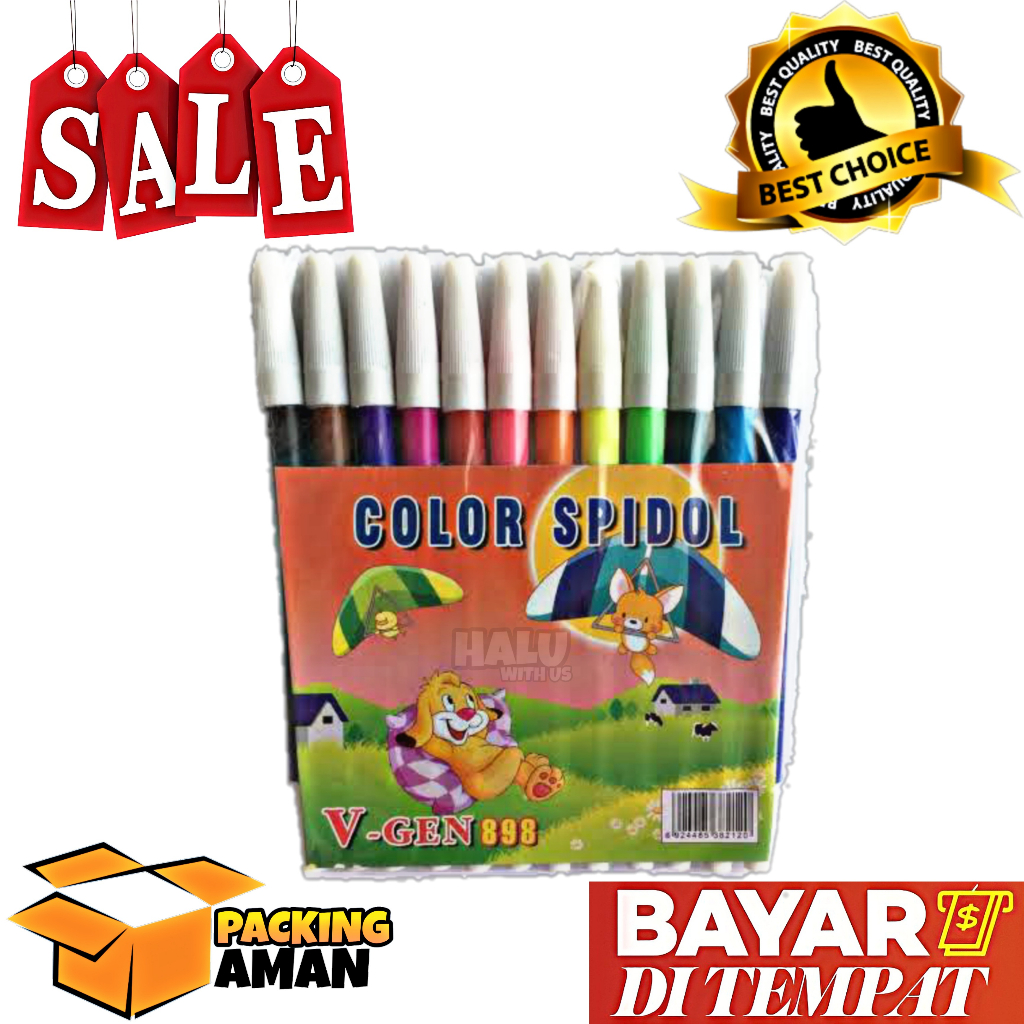 

(BISA COD) PROMO 1 Set Spidol V-gen 898 Warna Warni isi 12 warna / Spidol Marker / Spidol Warna / Spidol Coret-Coret