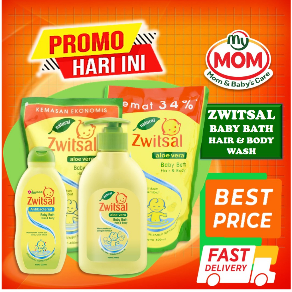 [BPOM] Zwitsal Baby SERIES / Baby Bath 2 in 1 / Hair &amp; Body Wash / Baby Hair Lotion / Baby Lotion / Baby Telon / Baby Parfum / Baby Cologne / Baby Soap / Baby Cream / Baby Diaper Cream / Baby Shampoo / Baby Powder / Baby Oil / Baby Wipes / MY MOM