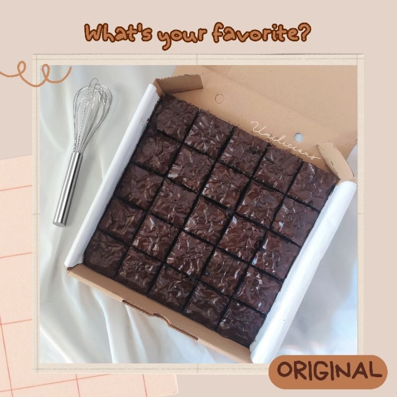 

Fudgy Brownies Original (TANPA TOPPING)