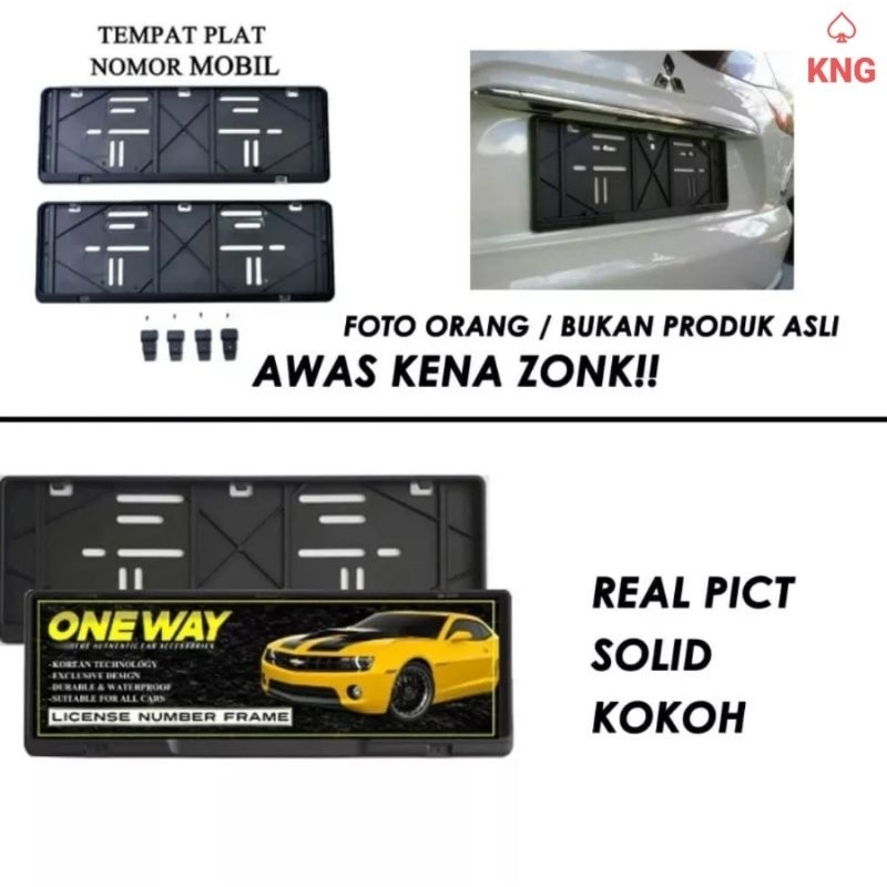 Cover Dudukan Plat Nomor Mobil One Way Terbaru - Frame Plat Kendaraan Bahan Tebal Kokoh