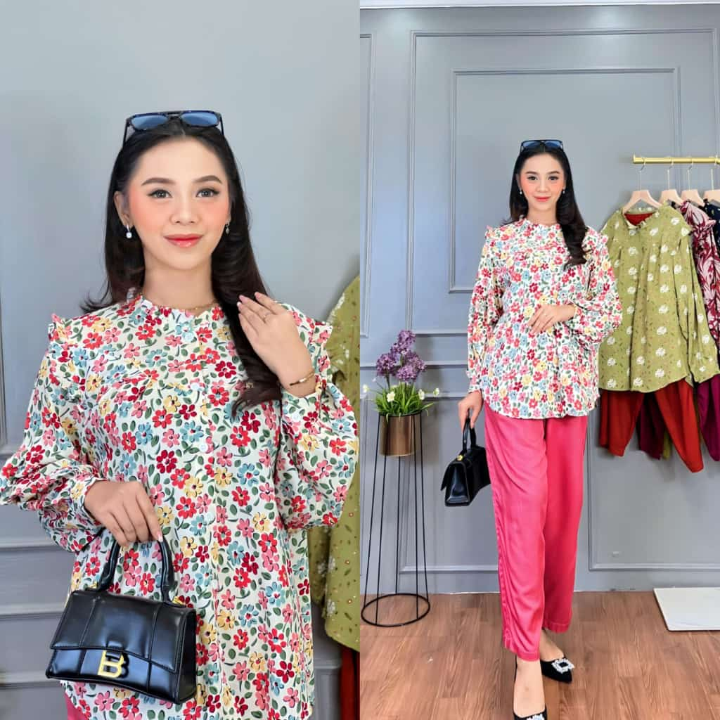 Larisa set byCeline/oneset Lengan panjang/setelan murah/Larisa set