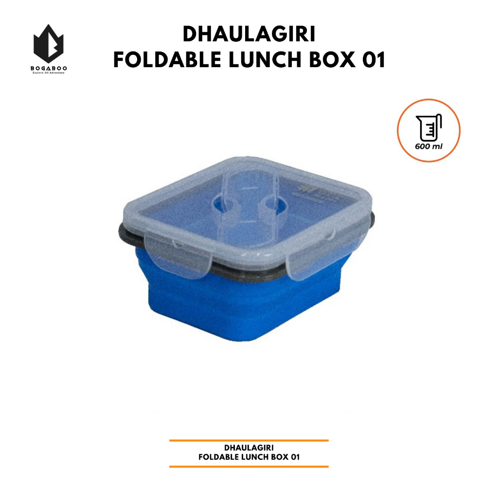 Dhaulagiri Foldable Lunch Box Silicone 01 - Kotak Makan Dhaulagiri Portable - Free Sendok Garpu - Ta