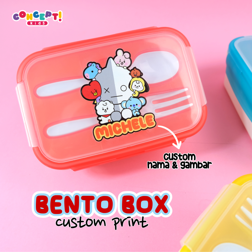 BENTO BOX CUSTOM - TEMPAT MAKAN ANAK LUNCH BOX (BACA DESKRIPSI)