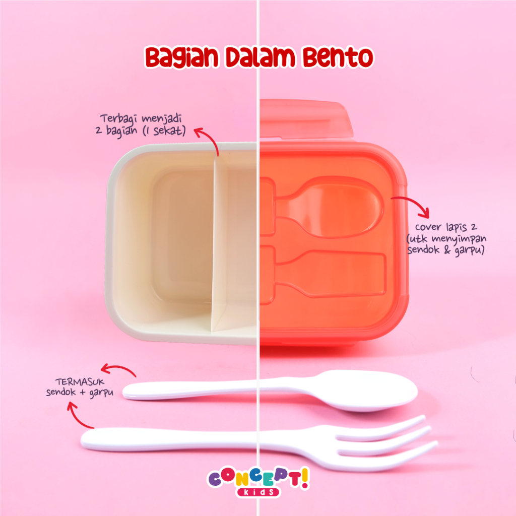 BENTO BOX CUSTOM - TEMPAT MAKAN ANAK LUNCH BOX (BACA DESKRIPSI)