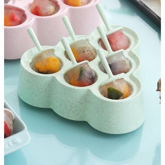 CETAKAN ES KRIM 6 SLOT ES LOLI DIY LUCU ES BATU BULAT BOLA ICE BALL MAKER SILICONE