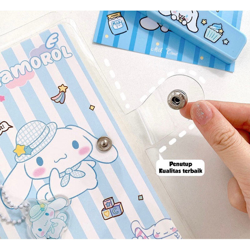 Binder Sanrio Binder Momo Cute A6ring 100lbr /Buku jurnal Sanrio Melody Kuromi CinnamonRoll/ Buku jurnal momo cute girl