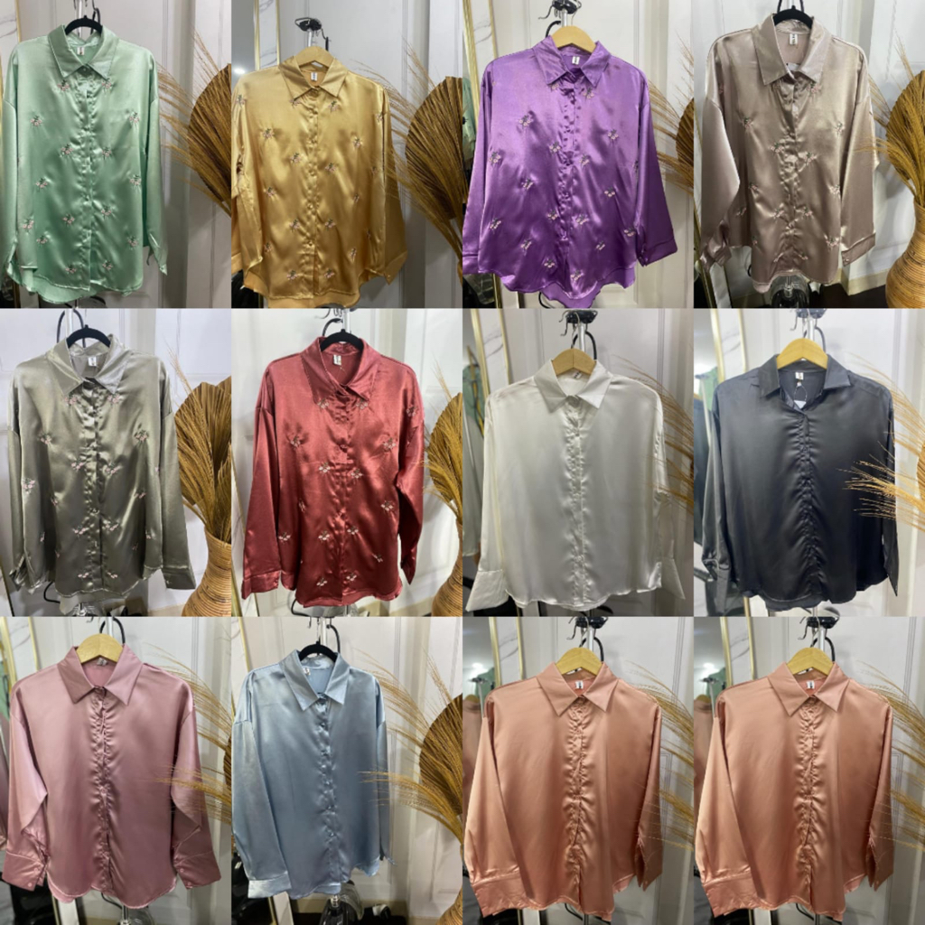 Baju Koleksi Baju Kemeja Atasan Satin Blouse Satin